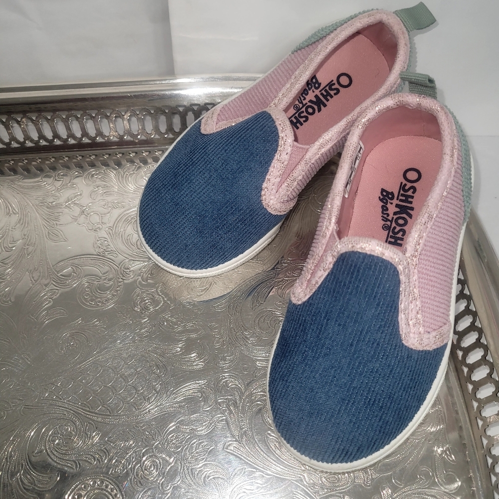 OshKosh B'Gosh Girls Multicolor Casual Slip-On Sneakers, Size 5